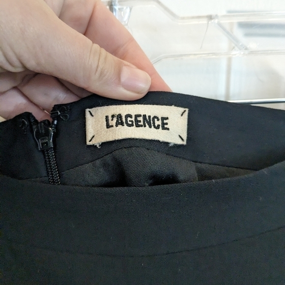 L'agence Black Wool/Viscose Flounce Skirt - Picture 2 of 5